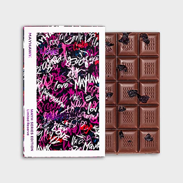 Studio Projects Bar 8 Chocolate Bar and Box. Bean-to-Bar Chocolate. The packaging design is produced in-house by the Design Studio.