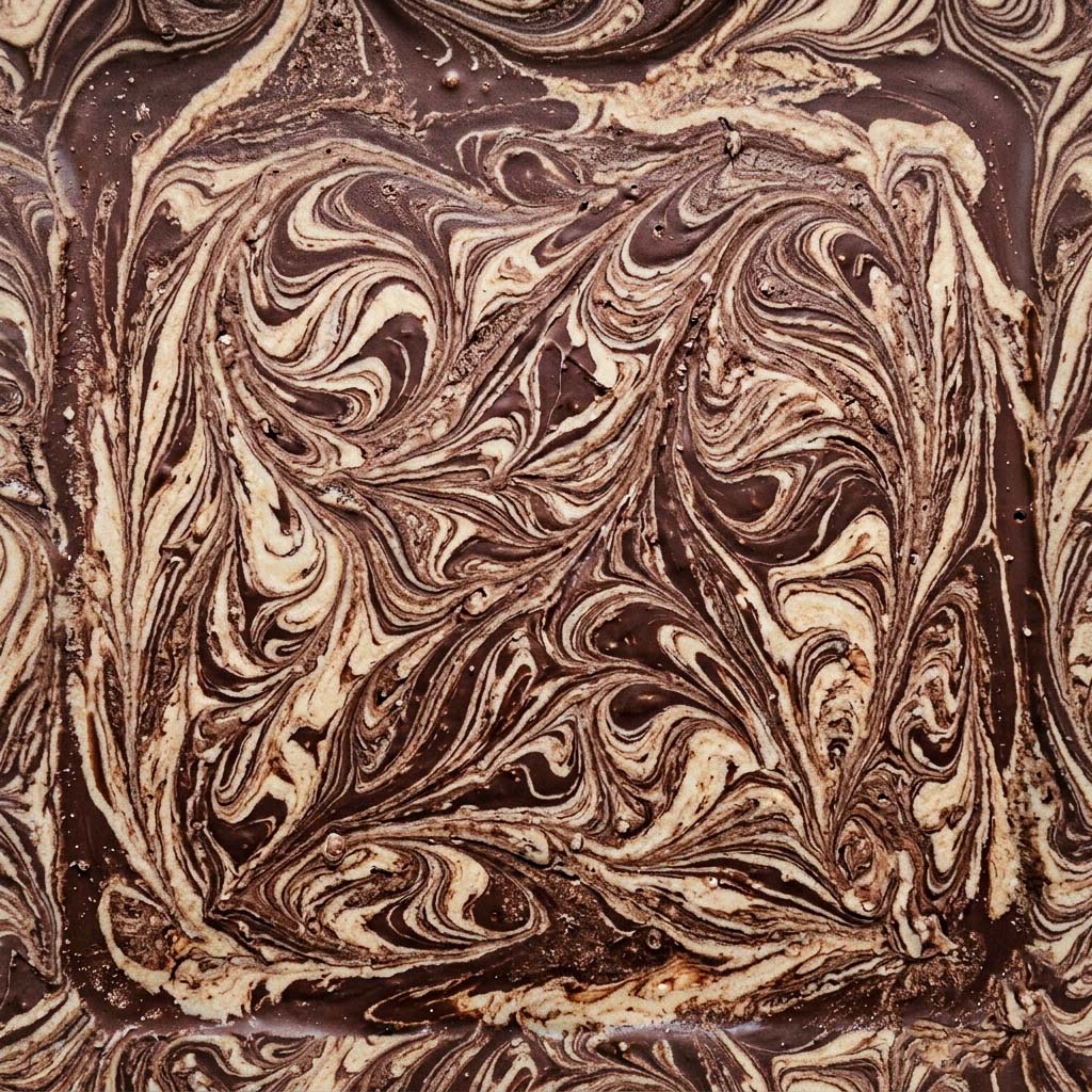 An untempered block of chocolate at MayHawk showing signs of chocolate bloom.