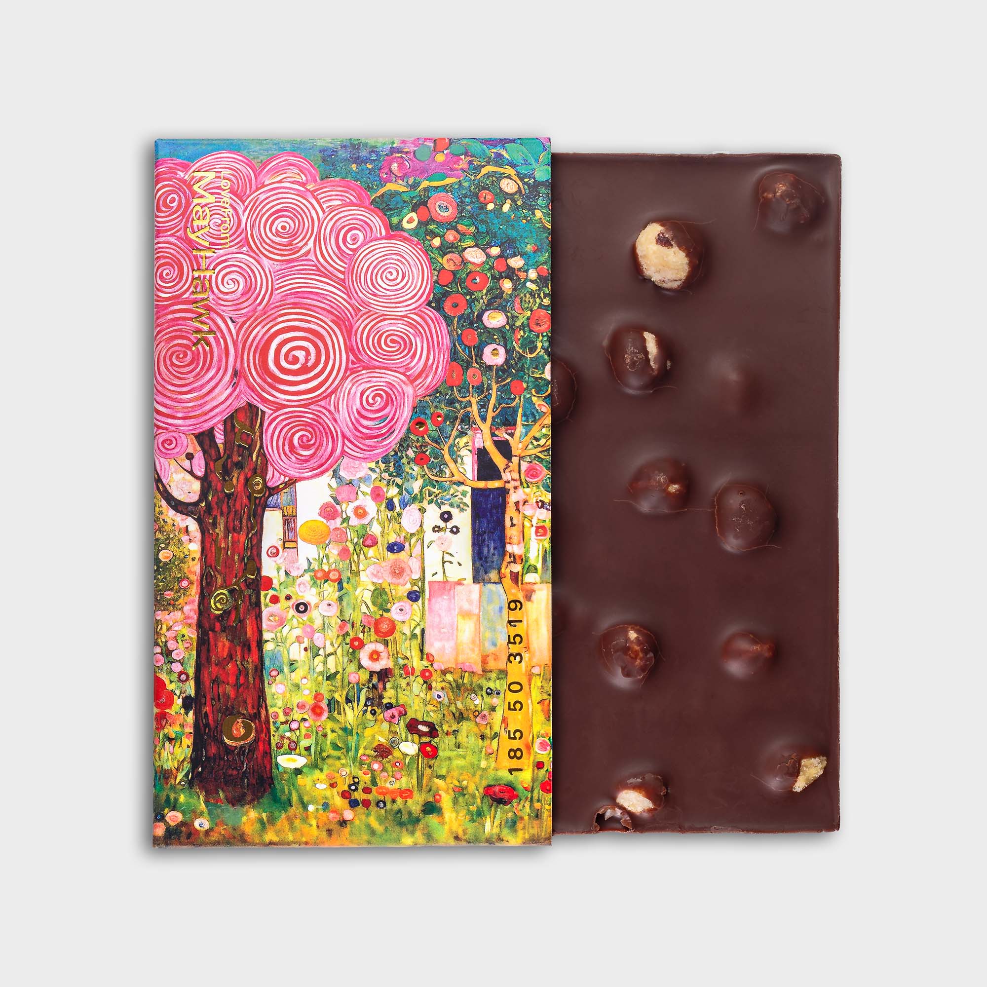 Hazelnut Chocolate Bar and Box - Back