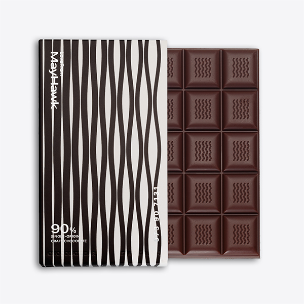 Midnight Vanilla Chocolate Bar and Box. Bean-to-Bar Chocolate. The packaging design is produced in-house by the Design Studio.